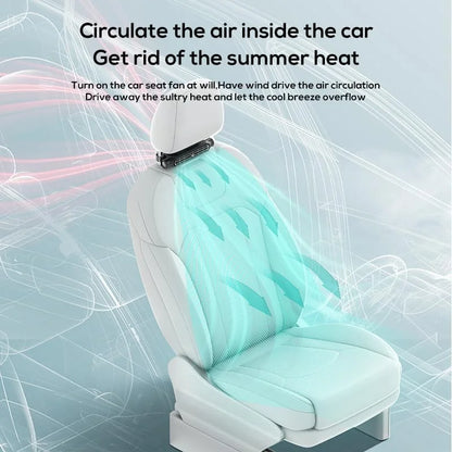 Car Seat Cooling Fan 3 Speed Adjustable 5V USB Car Headrest Cooling Air Fan Car Seat Fan for Front Rear Car Interior Accessories