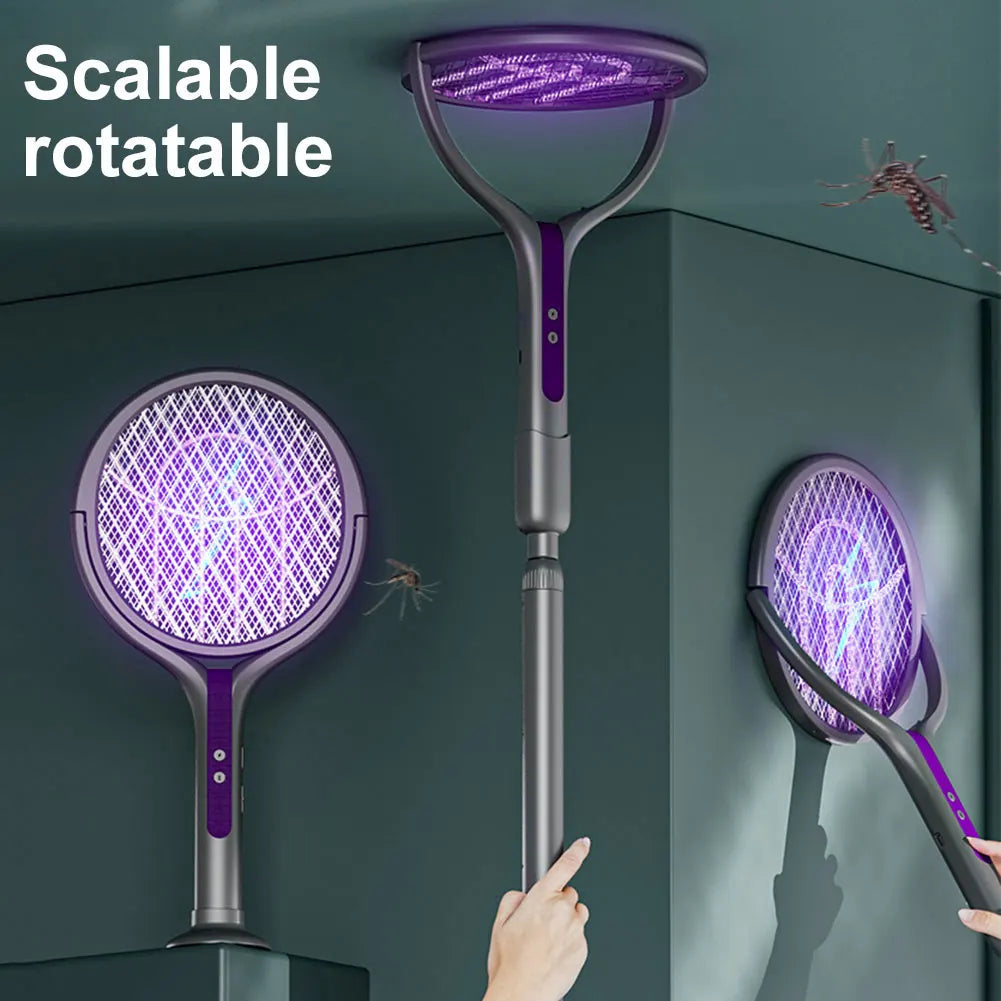 Electric Mosquito Killer, Foldable Insect Racket, USB Rechargeable, Mosquito Swatter, Bug Zapper Trap Lamp, Fly Trap, Indoor & Outdoor