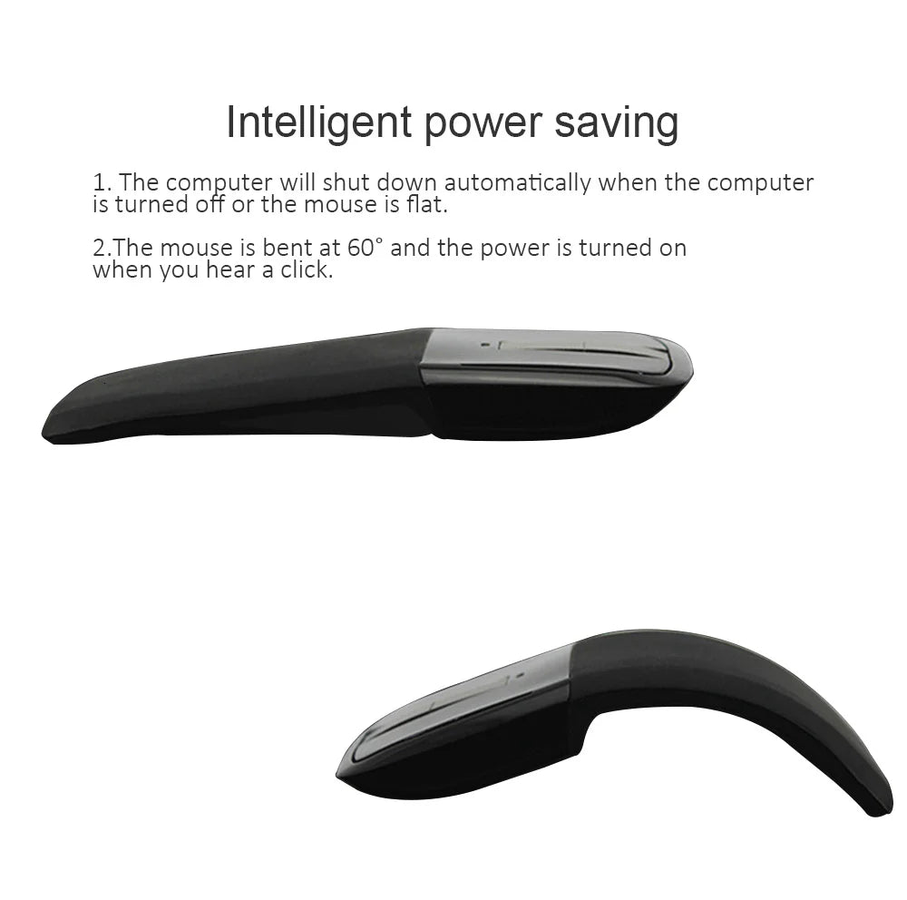 2.4G Wireless Foldable Wireless Arc Mouse 1200DPI for Laptop PC & Mac