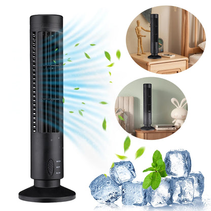 Experience Ultimate Comfort with the LED Bladeless Tower Fan - 2 Speed USB Electric Cooling Fan for Home, Bedroom, and Office