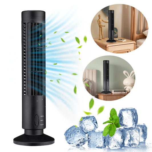 Experience Ultimate Comfort with the LED Bladeless Tower Fan - 2 Speed USB Electric Cooling Fan for Home, Bedroom, and Office