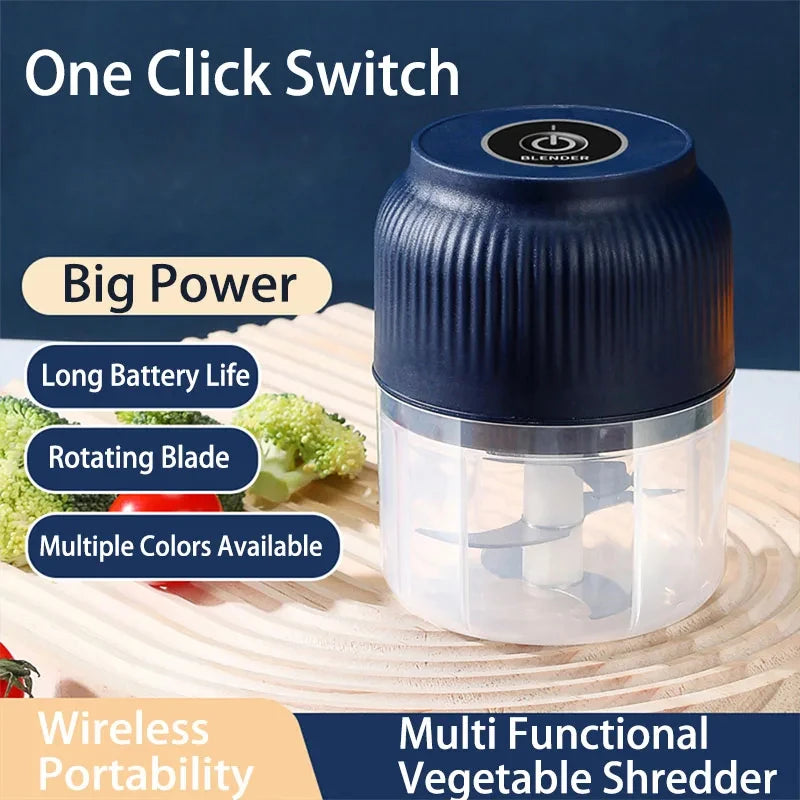 Mini USB Rechargeable Food Chopper – Electric Garlic & Vegetable Cutter (250ml)