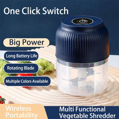 Mini USB Rechargeable Food Chopper – Electric Garlic & Vegetable Cutter (250ml)