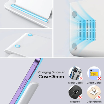 3-in-1  Wireless Charging Station Foldable for iPhone, Apple Watch & AirPods – Fast Qi Wireless Charger Stand with Type-C Cable