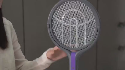Electric Mosquito Killer Racket – USB Rechargeable, 2-in-1  Foldable Bug Zapper with UV Trap Lamp, Insect Racket, Mosquito Swatter, Indoor & Outdoor