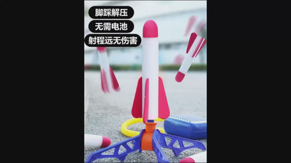 Kids Outdoor Rocket Foot Pump Outdoor Air Pressing Soaring Rocket Suit Jumps Air Powered Rocket Launcher Game Children Toy Gifts