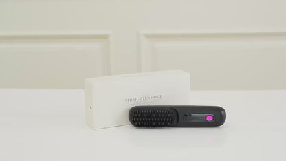 Super schnelles Heizen kabellose Haarglättungsbürste, LCD-Anzeige Verbrühschutz-Heißluftbürste Negative Ionen Haarstyling-Bürste Tragbar USB wiederaufladbar