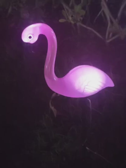 LUCES SOLARES de Jardín Flamenco Lámparas LED de Estaca para Caminos Exteriores, Impermeables, Solares para Patio, Césped, Decorativas de Neón con Diseño de Flamenco, El Mejor Regalo para Mujeres, Mamás y Amantes de la Jardinería